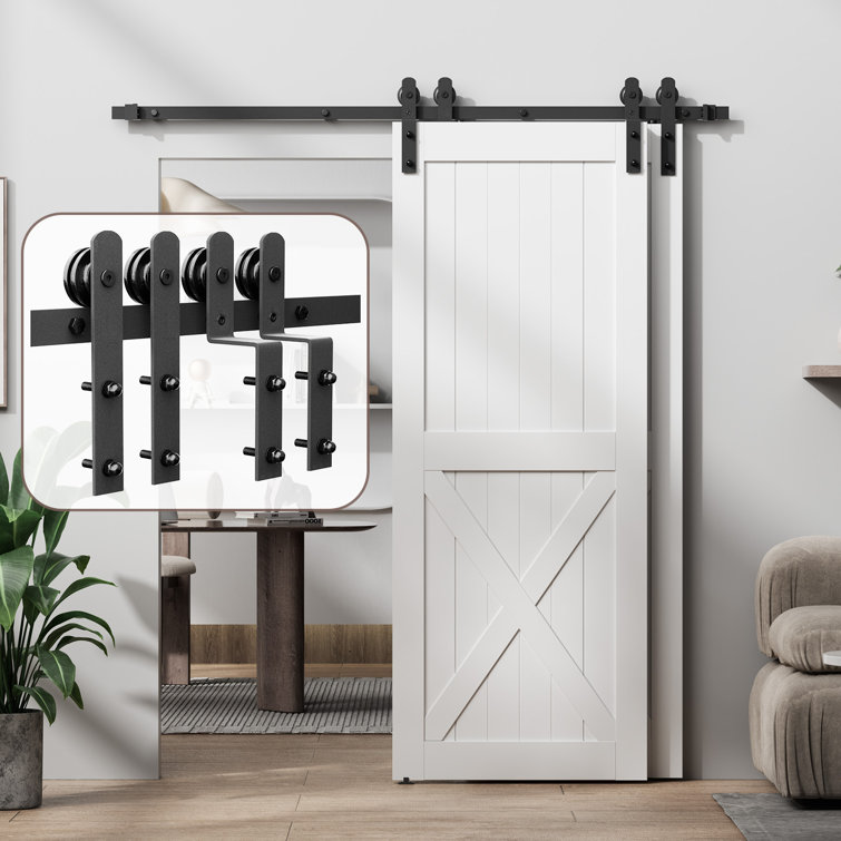 HomLux Sliding Double Bypass Barn Door Hardware Kit Wayfair Canada